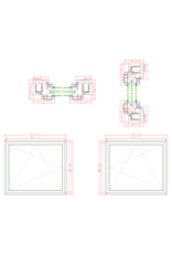 Kunststof draai/kiepraam, geïsoleerd, 1200 x 1050 mm (BxH)