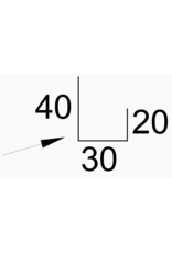 Eindprofiel Glimmend Zwart met houtnerf, 3000 mm