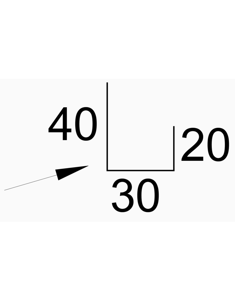 Eindprofiel Glimmend Zwart met houtnerf, 3000 mm