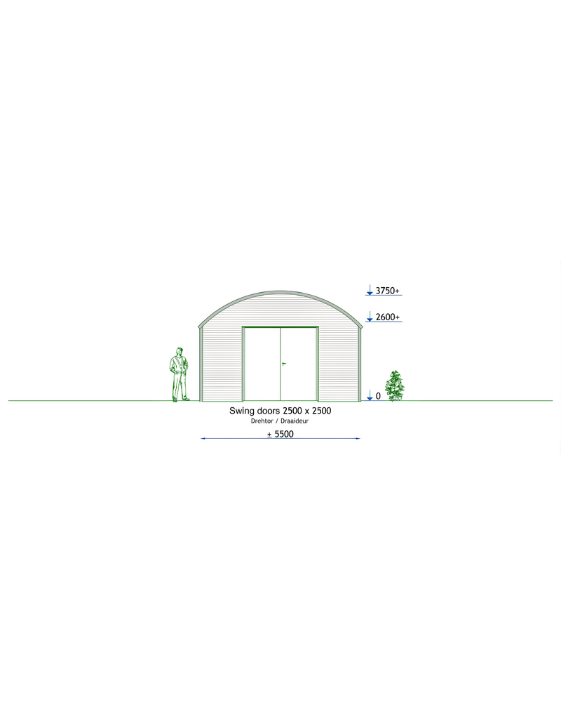 Bouwpakket Variant loods 5.5m breed
