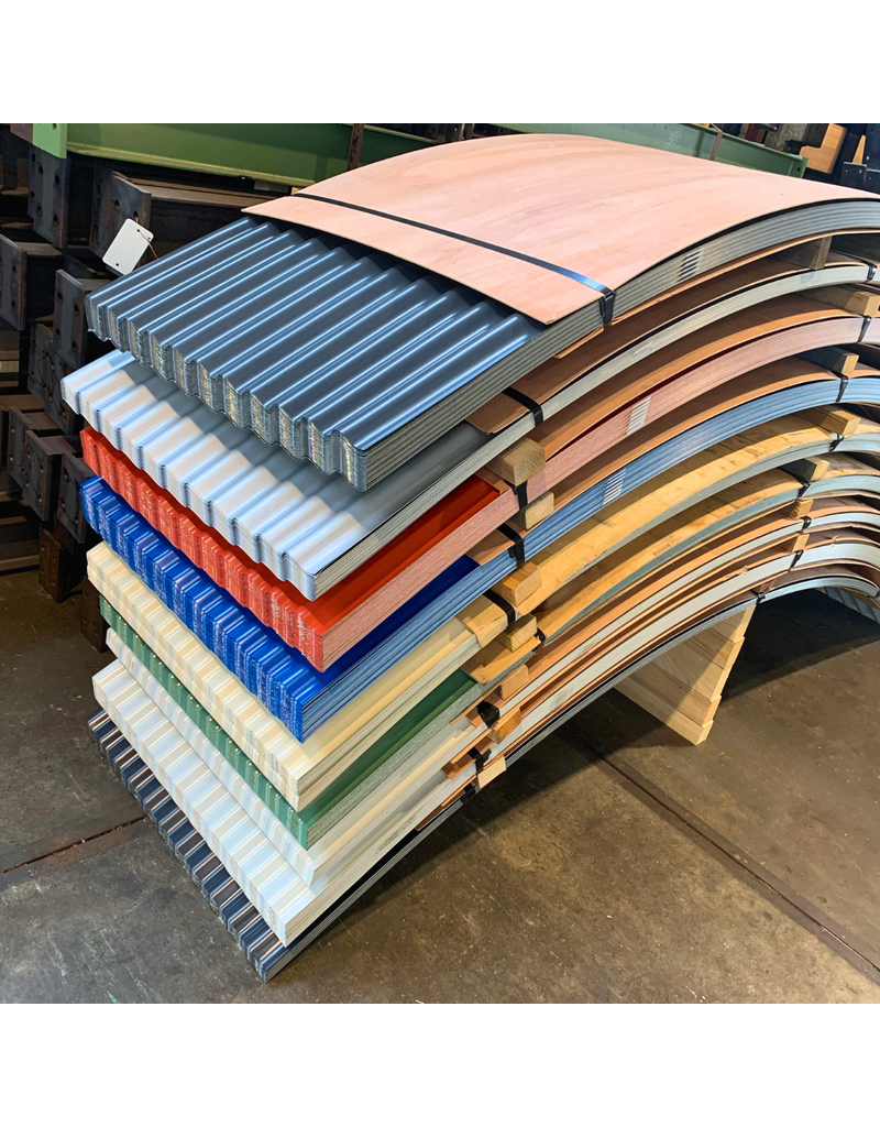 Gebogen Golfplaat 76/18, RAL 9006 Blank Aluminium