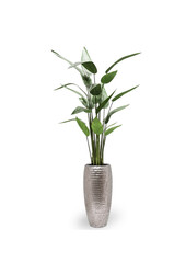 Plante artificielle Héliconia en Argent Martelé