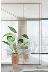 Plante artificielle Strelitzia en cuivre martelé