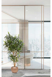 Plante artificielle Dracaena en cuivre martelé