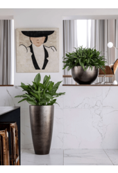 Baq Metallic Silver Leaf Bowl matt coffee