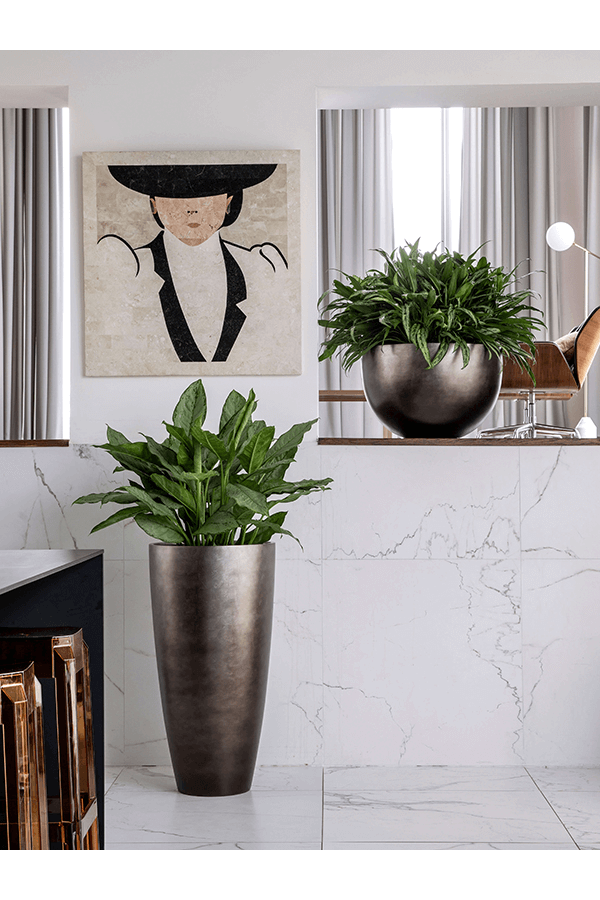 Baq Metallic Silver Leaf Bowl café mat