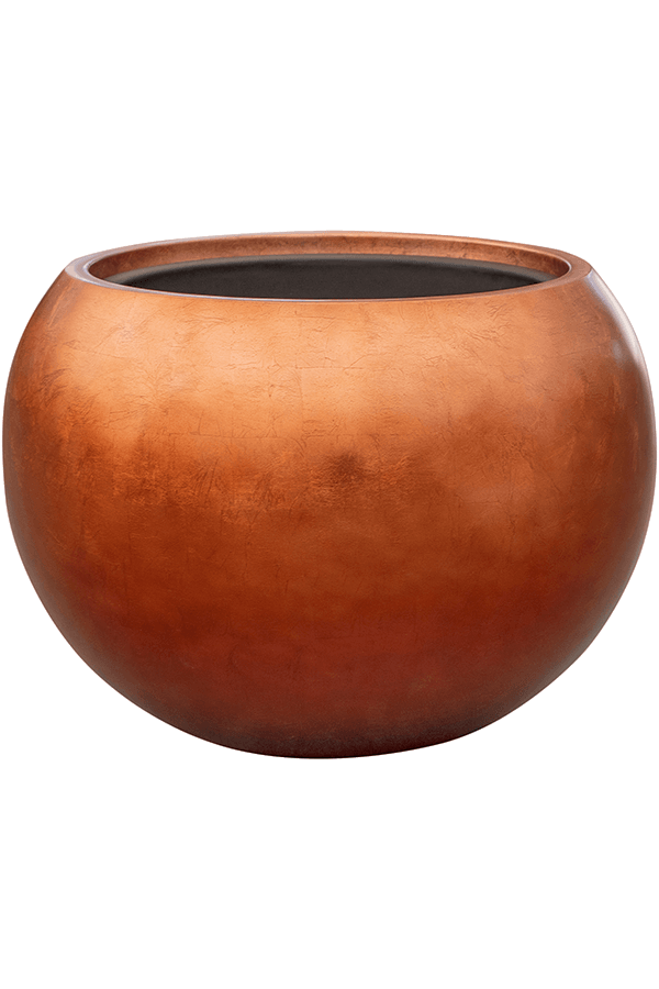 Baq Metallic Silver Leaf Globe matt copper (met inzetbak)