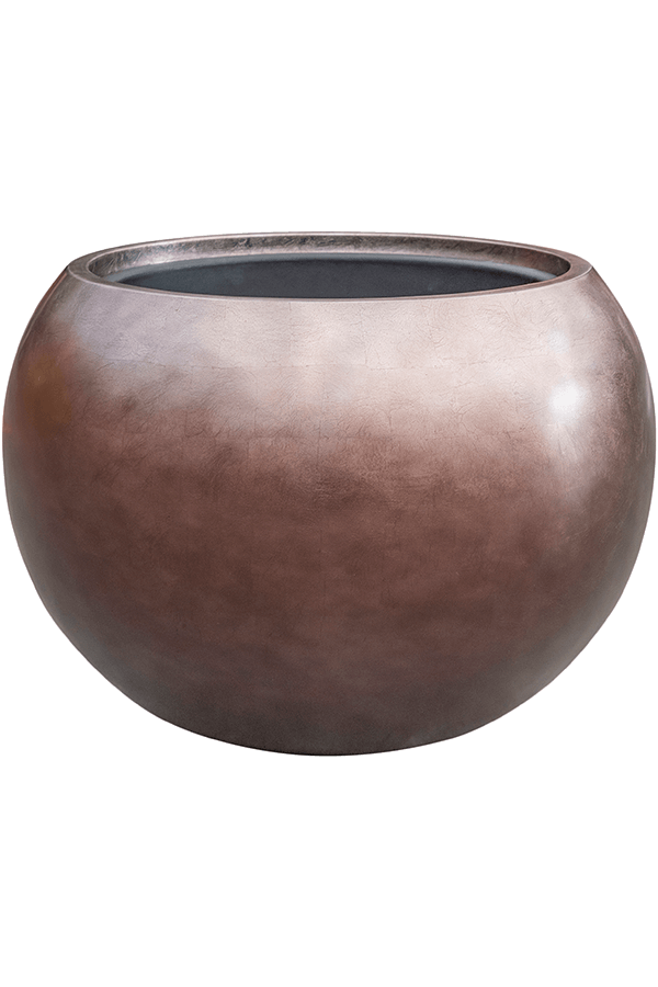 Baq Metallic Silver Leaf Globe matt copper (met inzetbak)