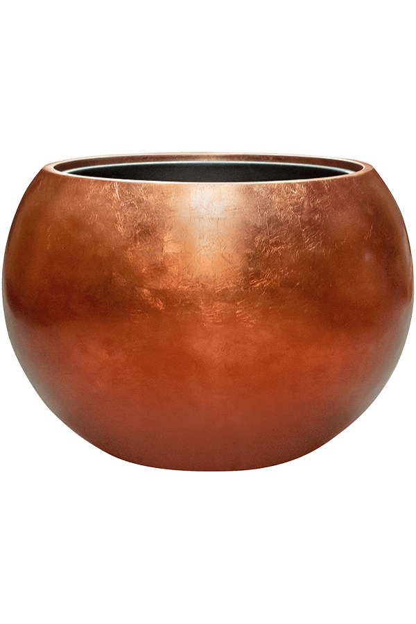 Baq Metallic Silver Leaf Globe matt copper (met inzetbak)
