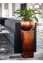 Baq Metallic Silver Leaf Globe matt copper (met inzetbak)