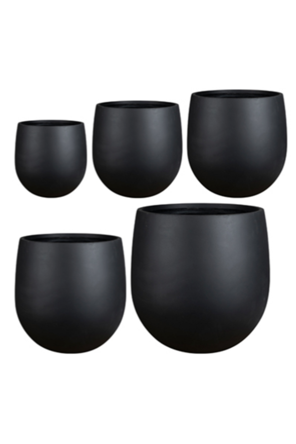Pot set van 5 Armin black D20 D 27 D35 D47 D57