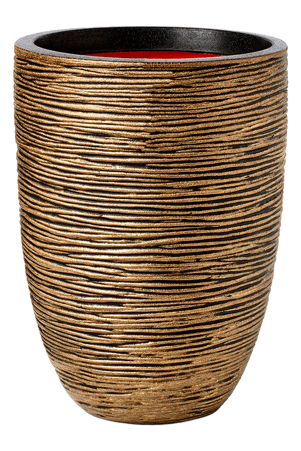 Capi Nature Rib NL Vase Élégant Bas Noir Or