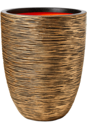 Capi Nature Rib NL Vase Élégant Bas Noir Or