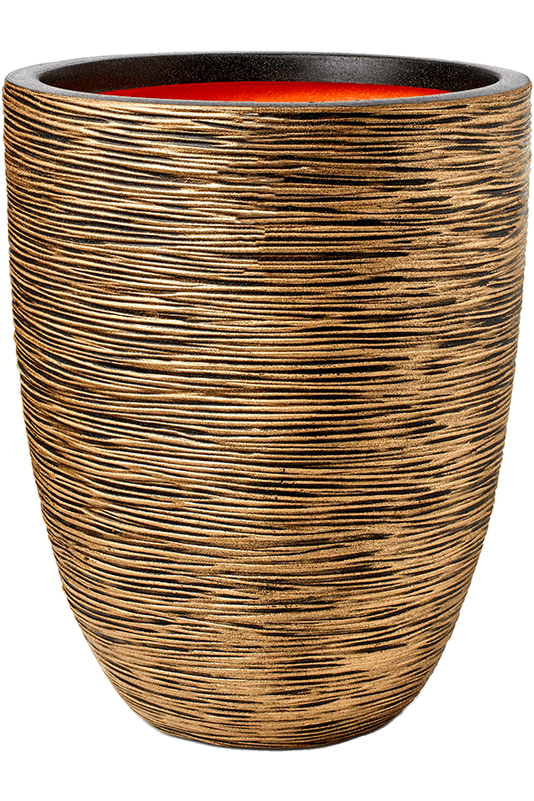 Capi Nature Rib NL Vase Élégant Bas Noir Or