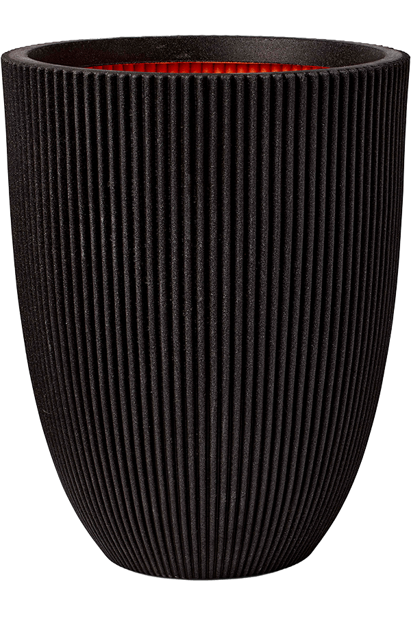 Capi Nature Groove NL Vase Élégant Bas Noir Or