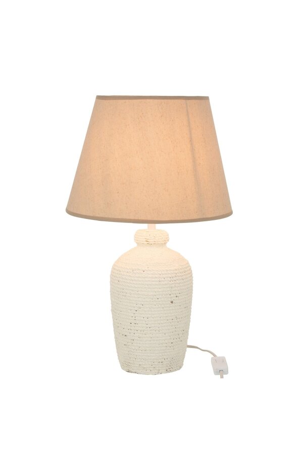 J-Line lamp Esmee - cement/textiel - wit/beige