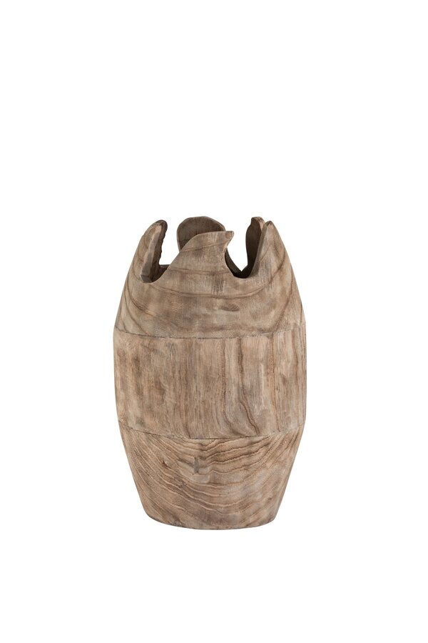 J-Line vaas Onregelmatig - hout - naturel - large - 43.00 cm hoog