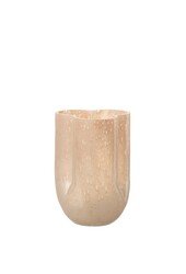 J-Line vaas Trikkie - glas - beige - 23.00 cm hoog