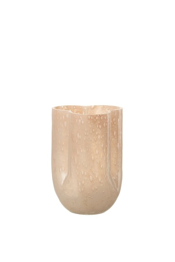 J-Line vaas Trikkie - glas - beige - 23.00 cm hoog