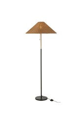 J-Line staande lamp - metaal/rotan - zwart/naturel