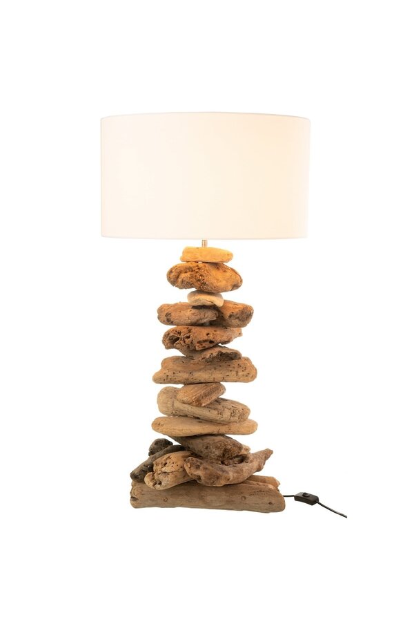 J-Line lamp + kap - hout - naturel/beige - small