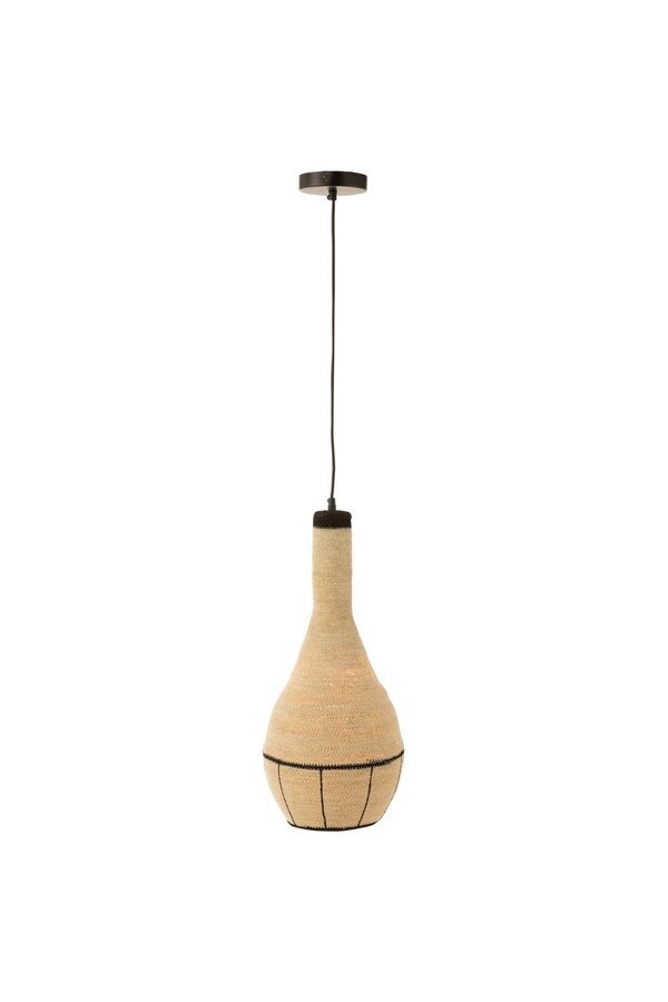 J-Line Hangende Lamp Peer Lijnen Zeegras Naturel/Zwart