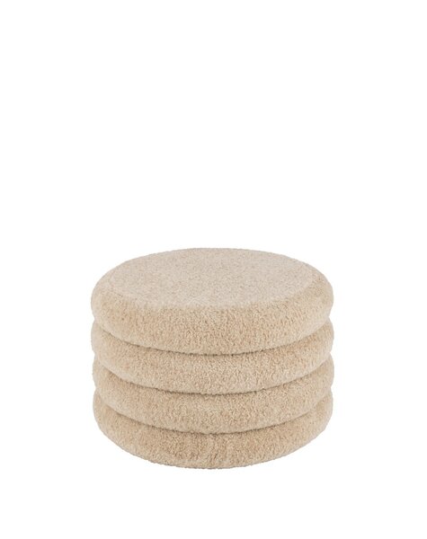 J-Line J-Line Poef Rond Teddy Polyester Beige