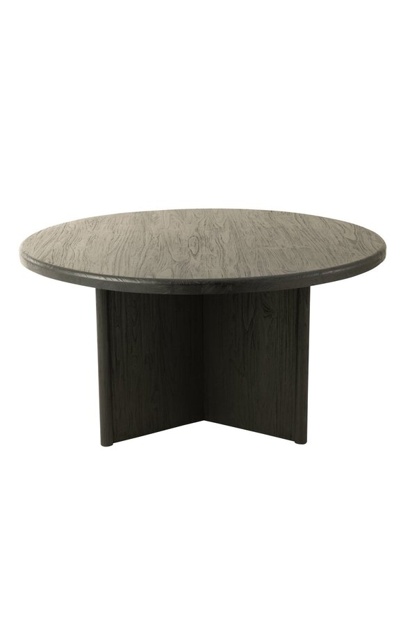 J-Line tafel Rond Teak - hout - zwart