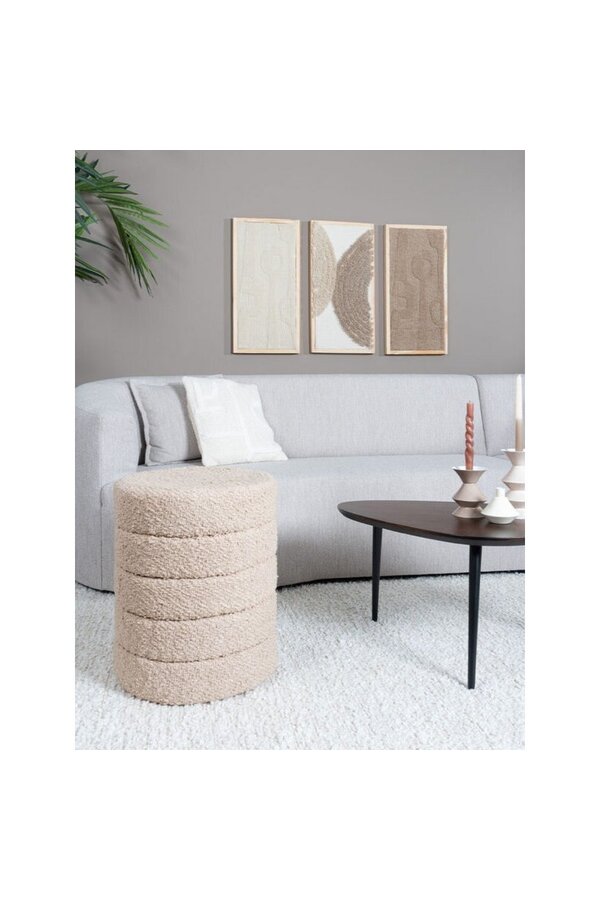 Pouf Rosa Beige 53 x ø43 cm