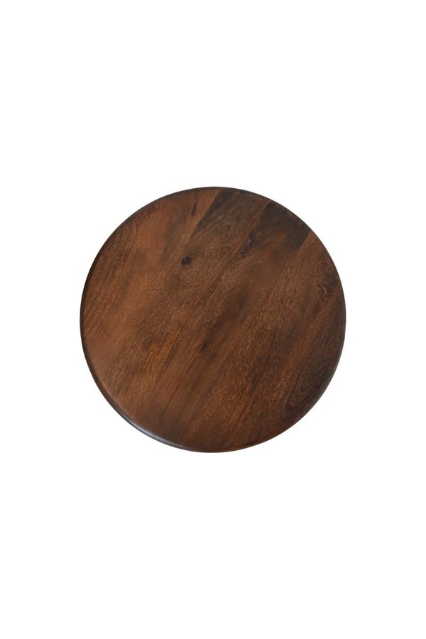 Bijzettafel Rond - 50x50x45 - bruin - Mangohout