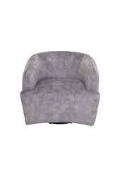 Draaifauteuil - Dolfijngrijs/zwart - Adore 180 - Fluweel/metaal