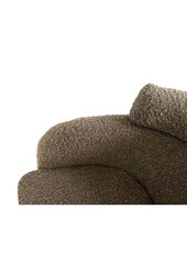 Eetkamerstoel Luca Set van 2 - 57x60x81 - Espresso/Zwart - Teddy/bouclé/metaal