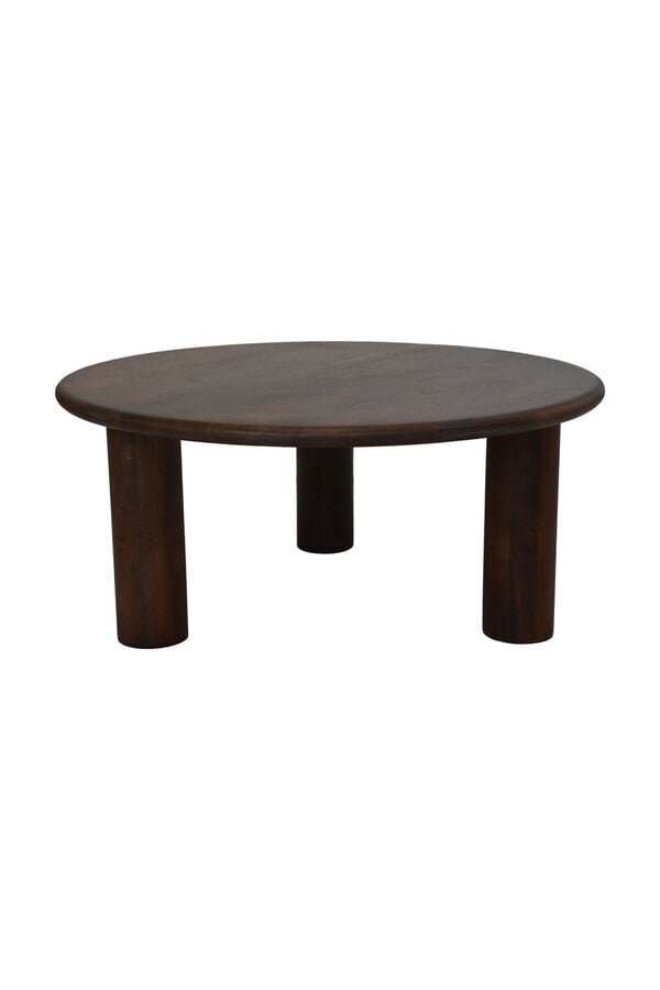 Salontafel Rond - 80x80x35 - bruin - Mangohout