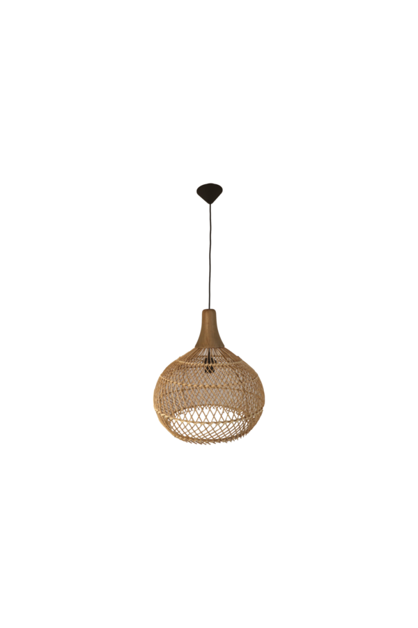 Hanglamp Rotan - 43x43x46 - Naturel - Rotan/teak