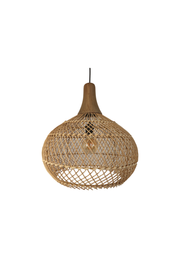 Hanglamp Rotan - 43x43x46 - Naturel - Rotan/teak