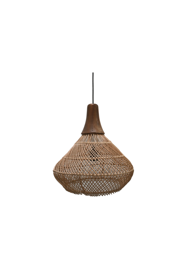 Hanglamp Rotan - 43x43x46 - Naturel - Rotan/teak