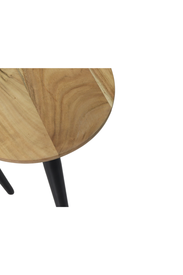 Tables basses Zurich - 95x52x46 - Naturel/noir - Bois d'acacia/fer - Lot de 2