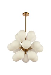 Hanglamp Ellen Gold Frosted White Glass.