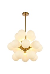 Suspension Ellen Or Verre Blanc Givré.