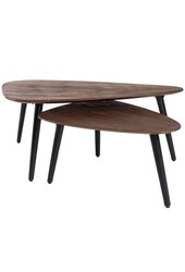 Table basse Jamal – Bois de manguier Espresso – Lot de 2