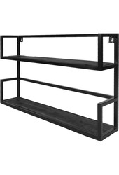 Étagère murale Vintage Noir Bois de manguier - Duo