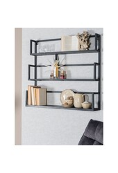 Étagère murale Vintage Noir Bois de manguier - Trio