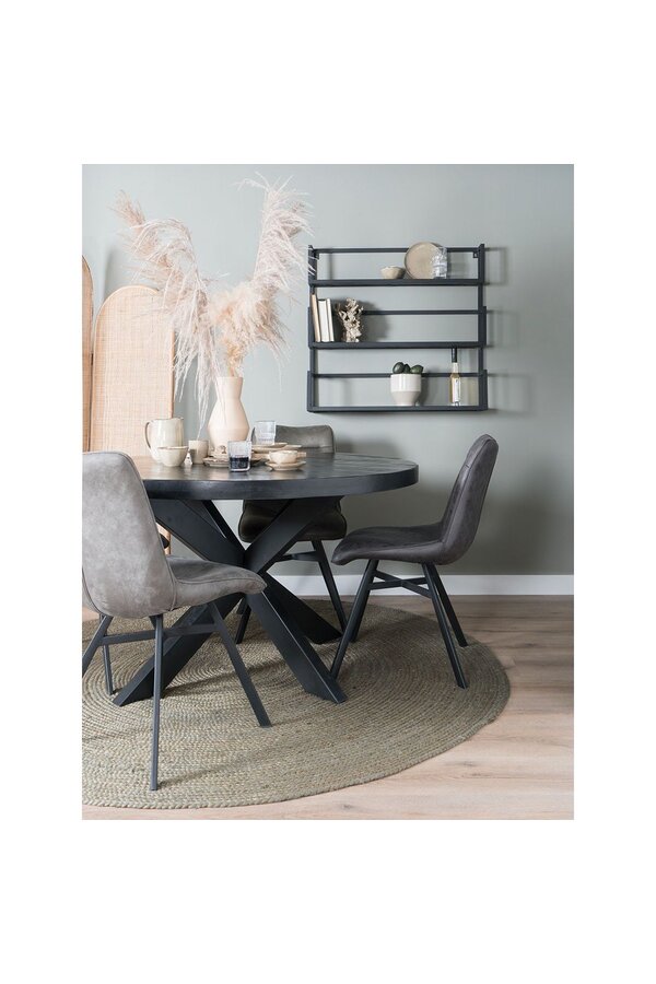 Étagère murale Vintage Noir Bois de manguier - Trio