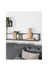 Étagère murale Vintage Noir Bois de manguier - Lot de 3 Grand