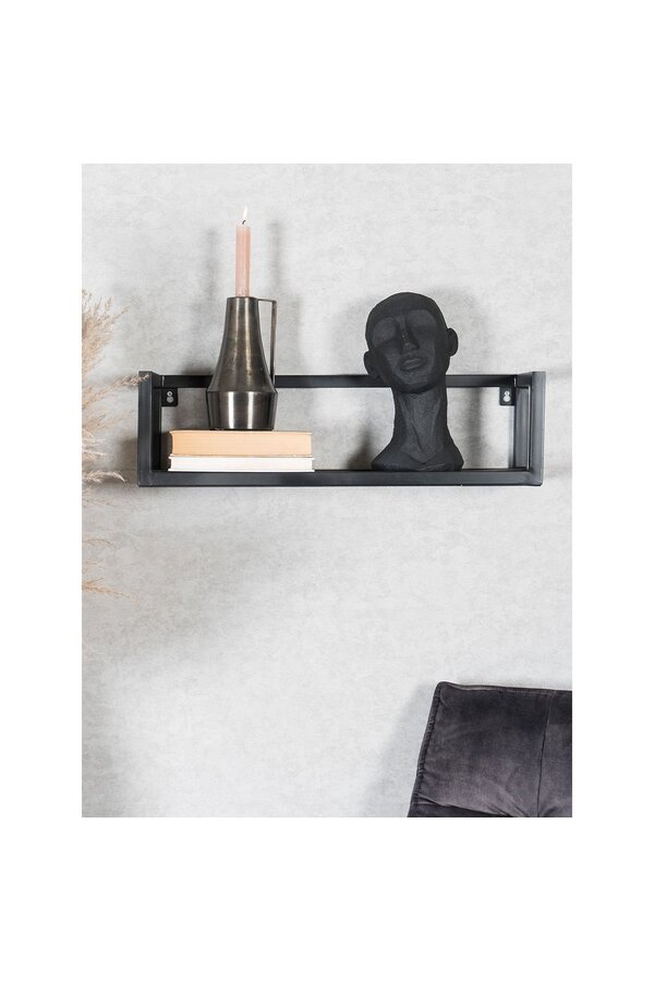 Étagère murale Vintage Noir Bois de manguier - Lot de 3 Petites