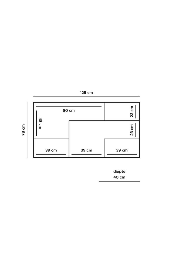 Dressoir Huub Zwart Mangohout 125 cm