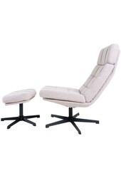 Fauteuil Aiden + Pouf – Bouclé – Naturel