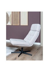 Fauteuil Aiden + Pouf – Bouclé – Naturel