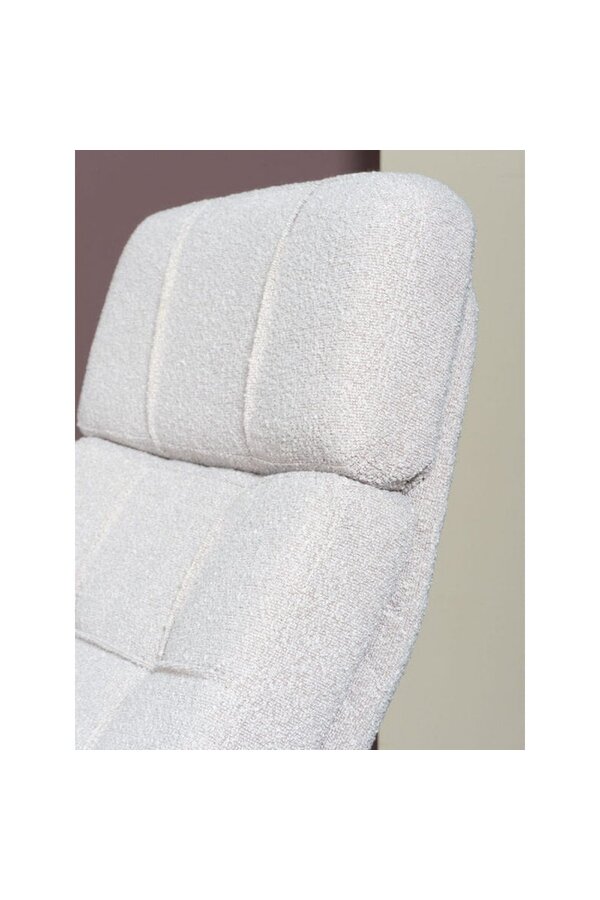 Fauteuil Aiden + Pouf – Bouclé – Naturel