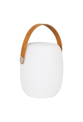 Lampe LED Cardiff - Lampe avec sangle, rechargeable, haut-parleur Bluetooth, blanc